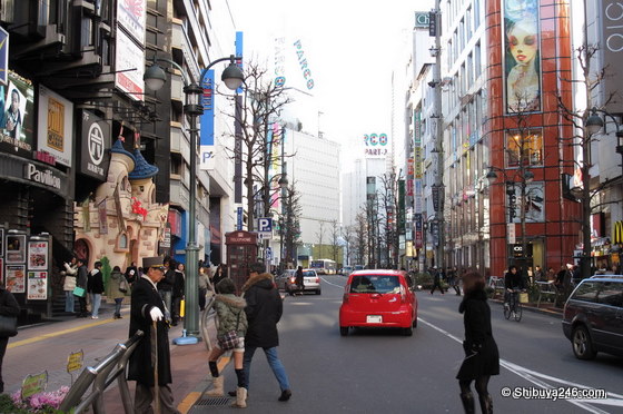 The view looking up Koen-dori. Surprisingly not many people out today.