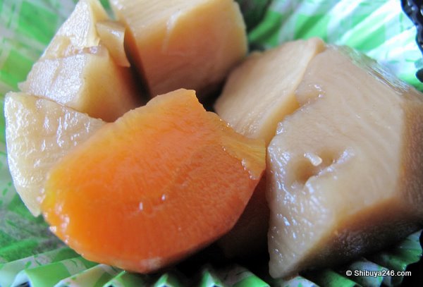 some carrots and takenoko on the side