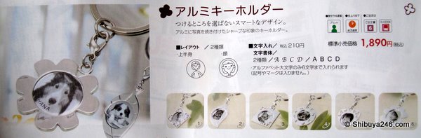 an aluminum key chain with photo