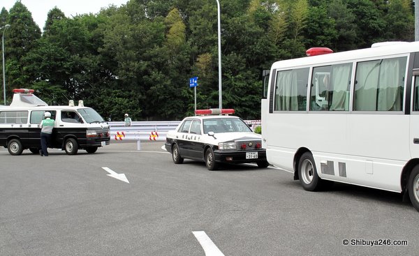 The convoy of vehicles needed to catch us