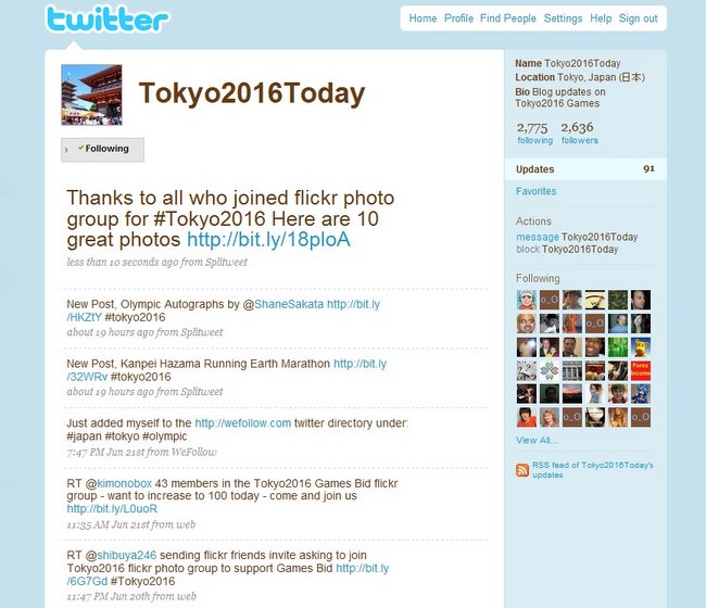 Twitter account - @Tokyo2016Today