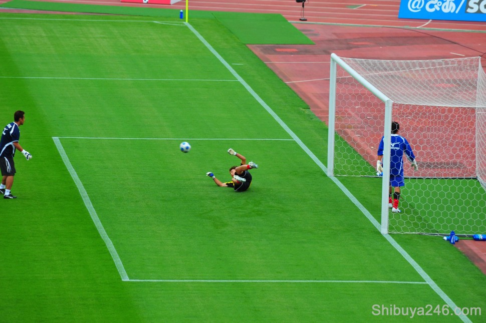 A few practice shots on goal for that keeper to get his eye in