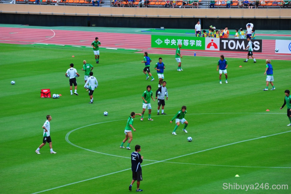 The practice session before the match begins