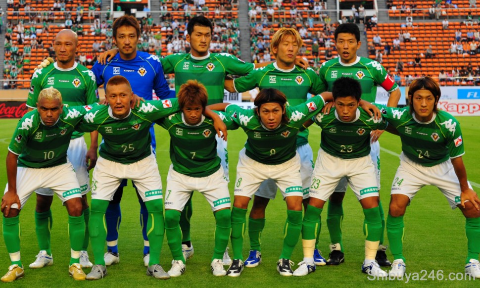 The Tokyo Verdy Soccer Team Kick-off photo for the match against Tokushima Vortis , 11 July 2009