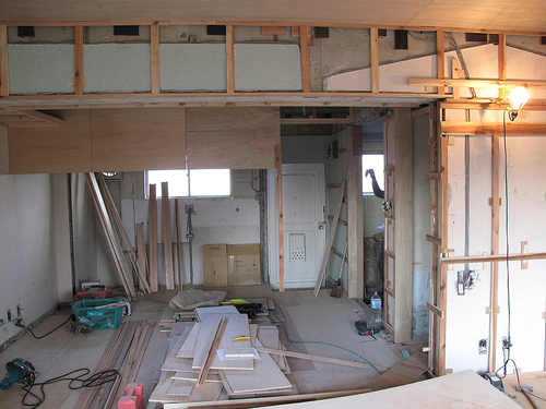 The construction begins to take shape