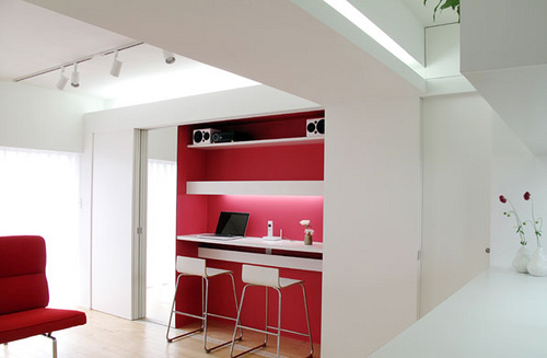 the work area can be closed off after hours by sliding doors