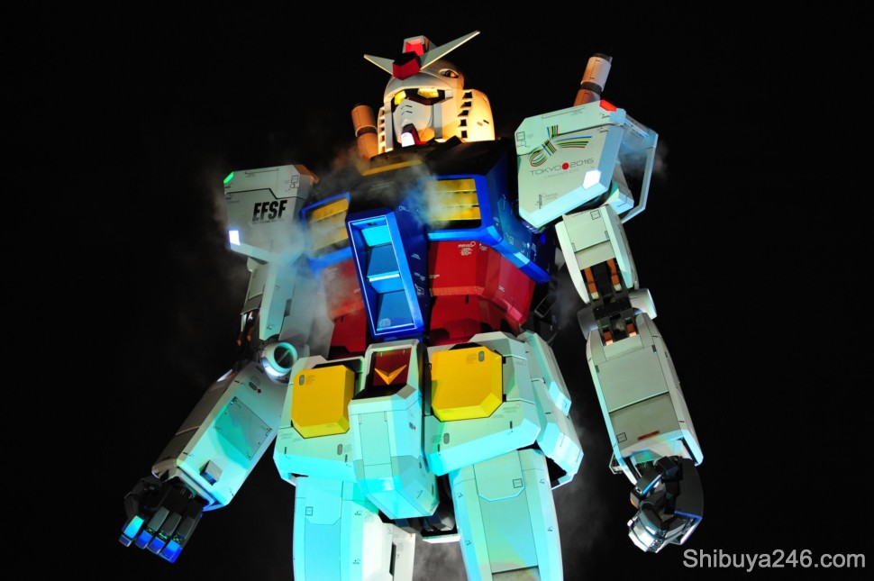 The steam from the jets gets stronger. Is Gundam about to leave early?