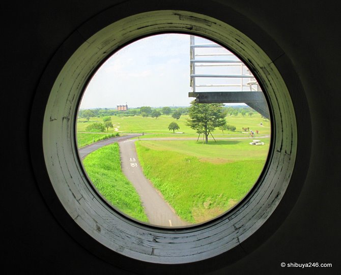 view of the course from the porthole