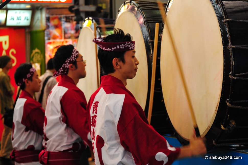 The drummers put out a good beat for everyone to dance to
