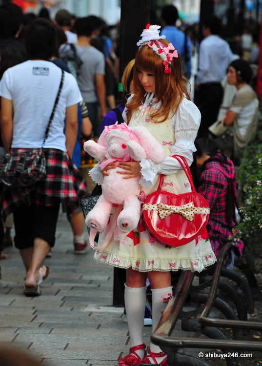 A lot of effort gone into making this costume with lace and strawberries