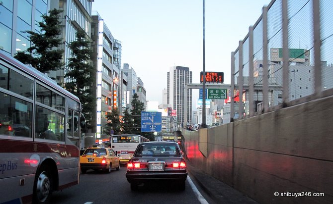Finally we come along Route 246 to Shibuya