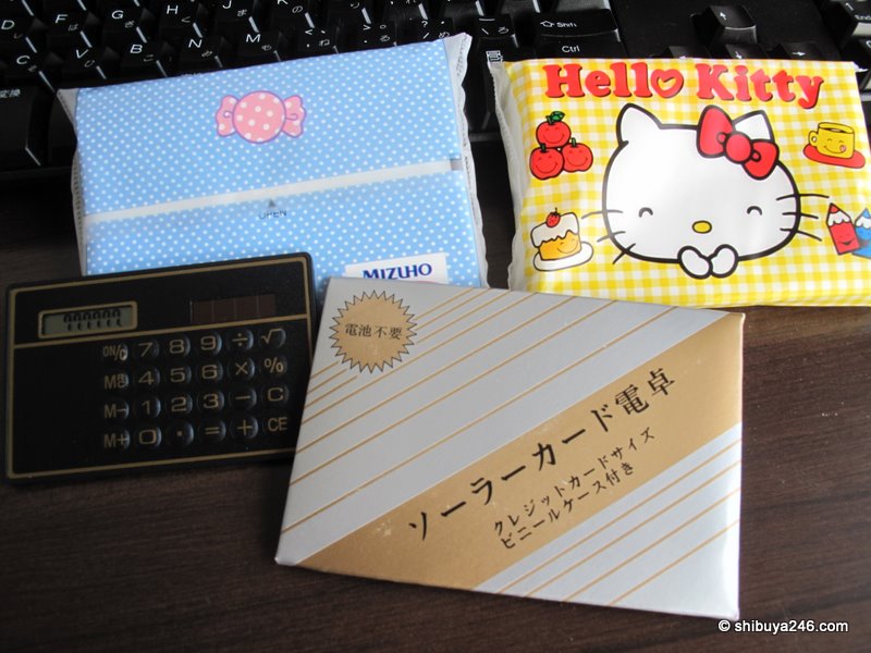 Hello Kitty tissues from Mizuho Bank