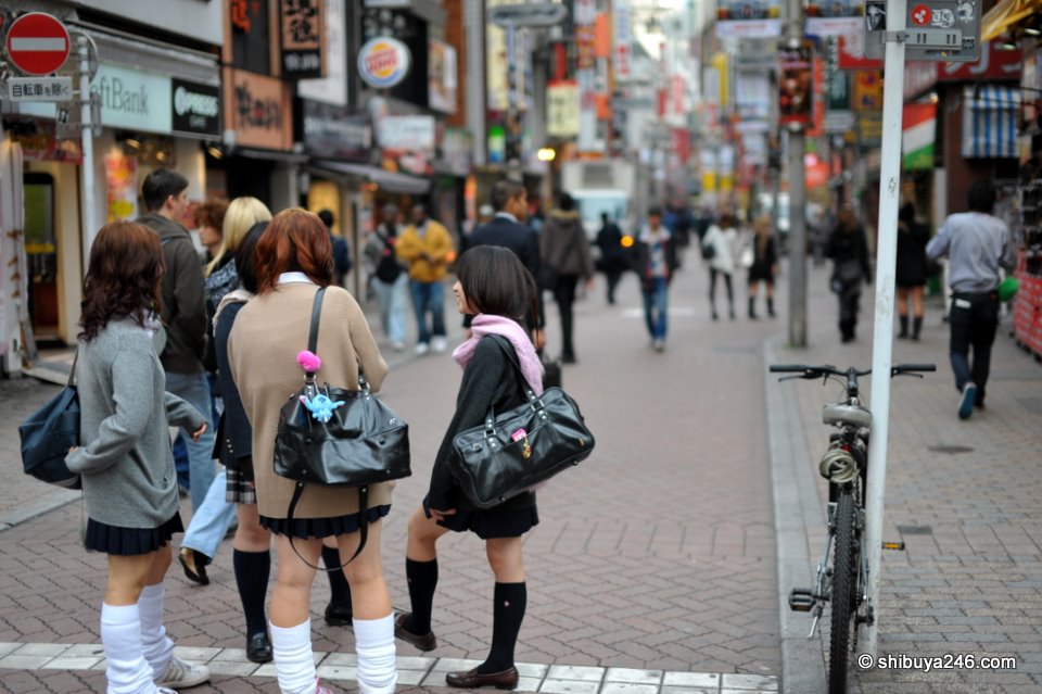 Loose socks and school girls. You know you are in Center-gai now.