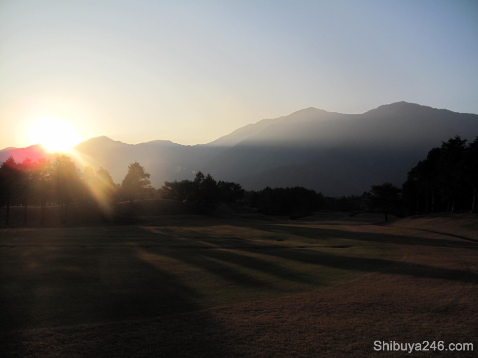 The sun begins to set on the other mountain range. It gets dark early now, around 5pm