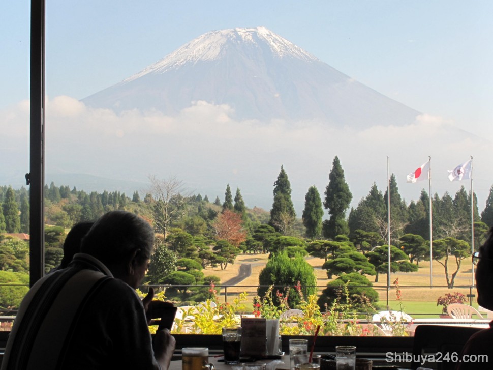 The view from the lunch room was equally good. On the main island of Japan most golfers stop for lunch after nine holes and then go back out to finish the round