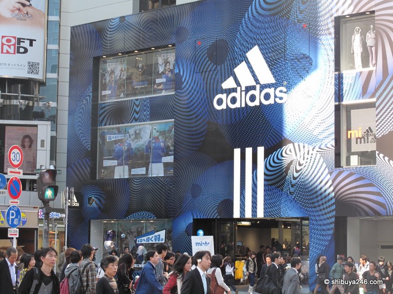 The adidas store at Shibuya has had a bit of a facelift or wrapper lift