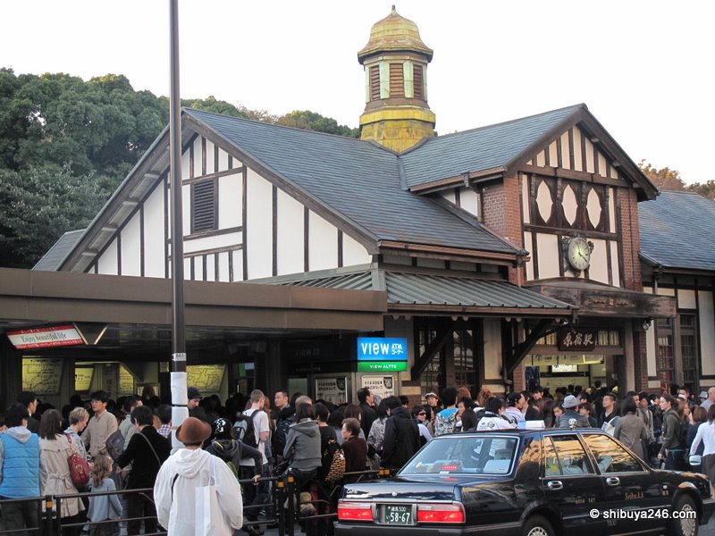 Harajuku Station was so busy they had to close the ticket gates every 5 minutes or so and stop people from entering