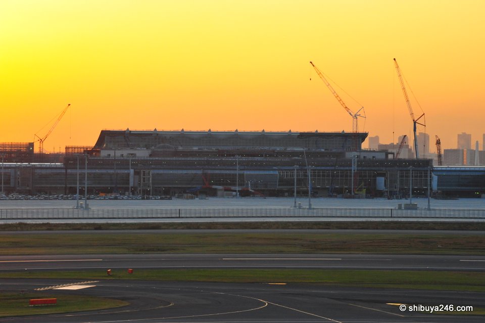The new terminal building currently being constructed at Haneda Airport, Tokyo's International Airport.