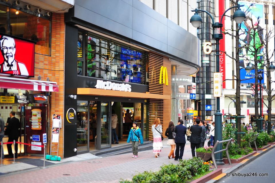 The new look McDonalds store on Koen dori, Shibuya.