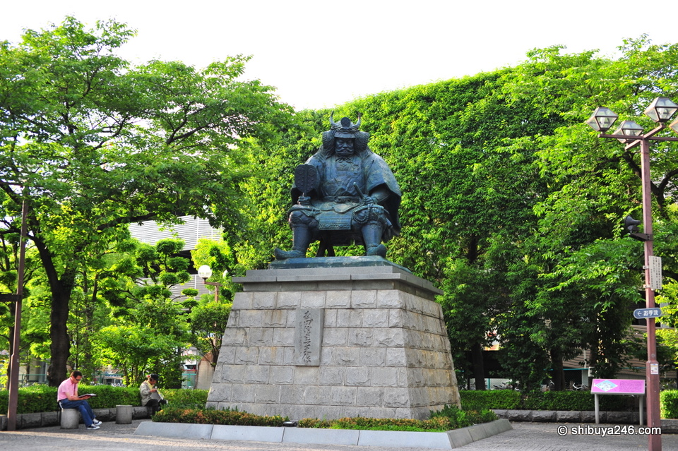 One of the statues in front of Kofu Station, Takeda Shingen.