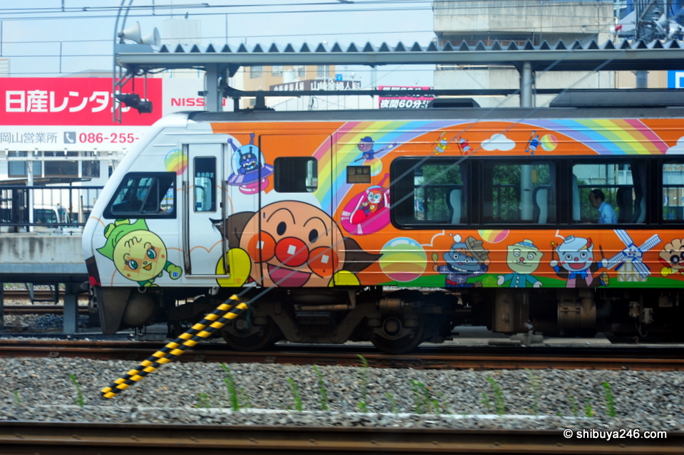 Anpanman and friends traveling somewhere outside Okayama, Japan