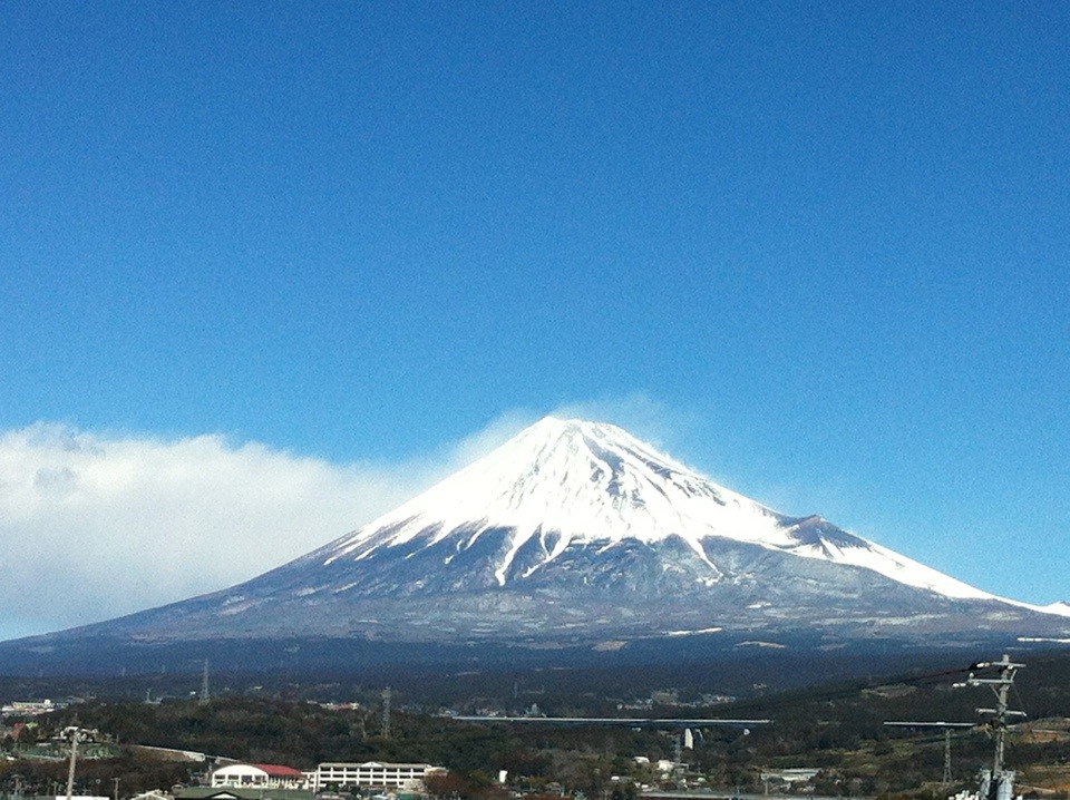 Snow on Mt Fuji
