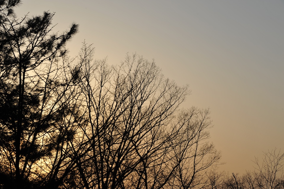 The sky changes color