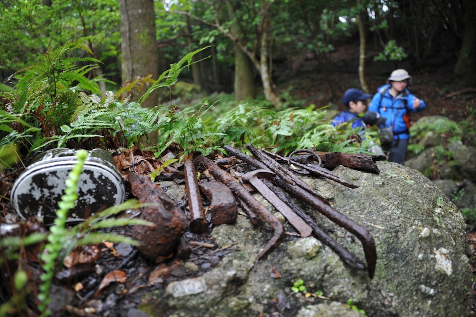 Items left from when people lived in the forest